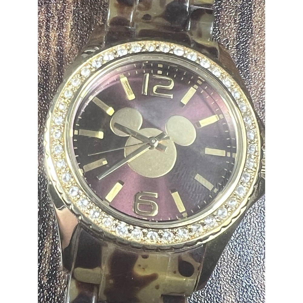 MICKEY‎ MOUSE Walt Disney Parks Tortoise Shell Pattern & Gold Tone WATCH